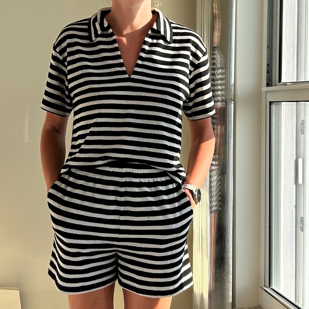 H&M Black and White Striped Top